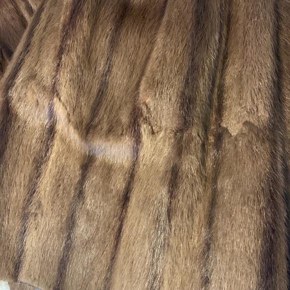 Clearfield furs mink long dress coat natural Demi buff brown size large 10 - Picture 14 of 14